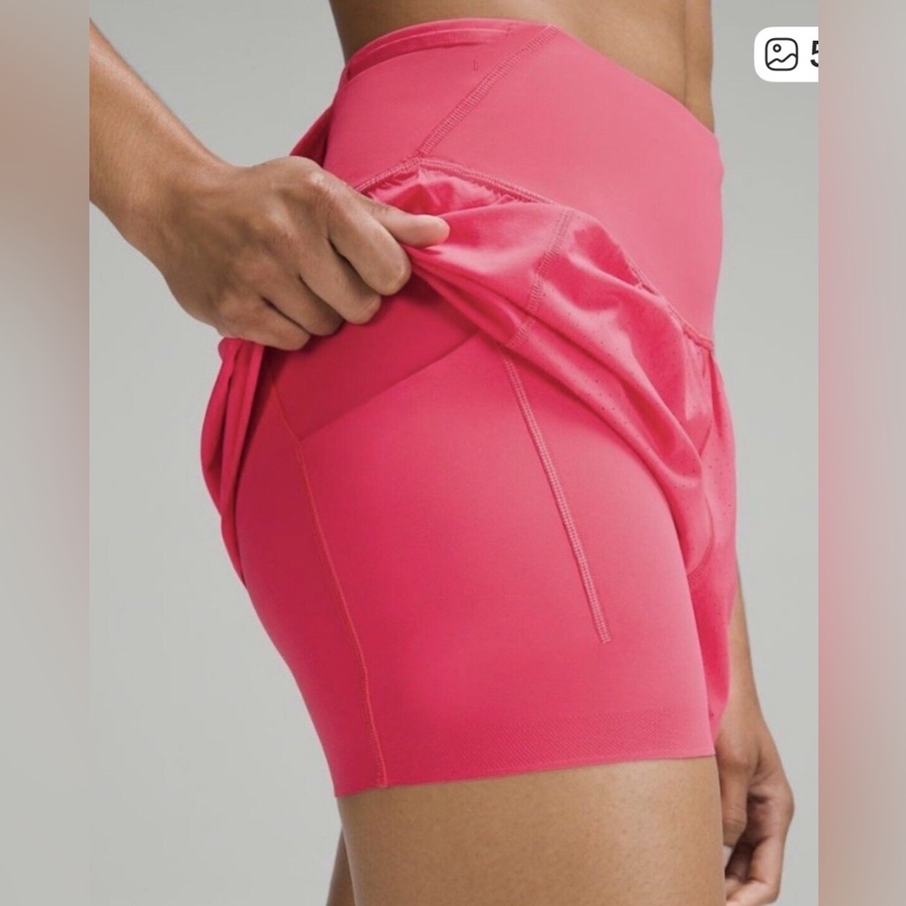 lululemon athletica nulux road to trail sonic pink shorts size 12 - Picture 3 of 8
